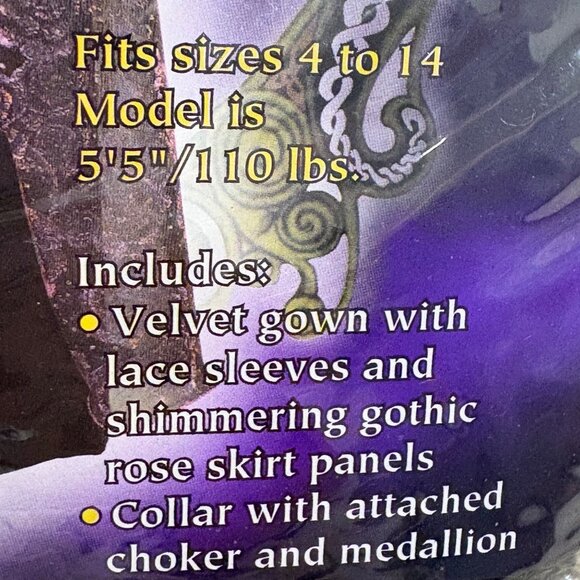 Adult Vampressa Velvet & Lace Gown With Collar & Medallion - Picture 5 of 5